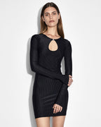 Womens Charmed Keyhole Dress Black Fitted Dresses - Black