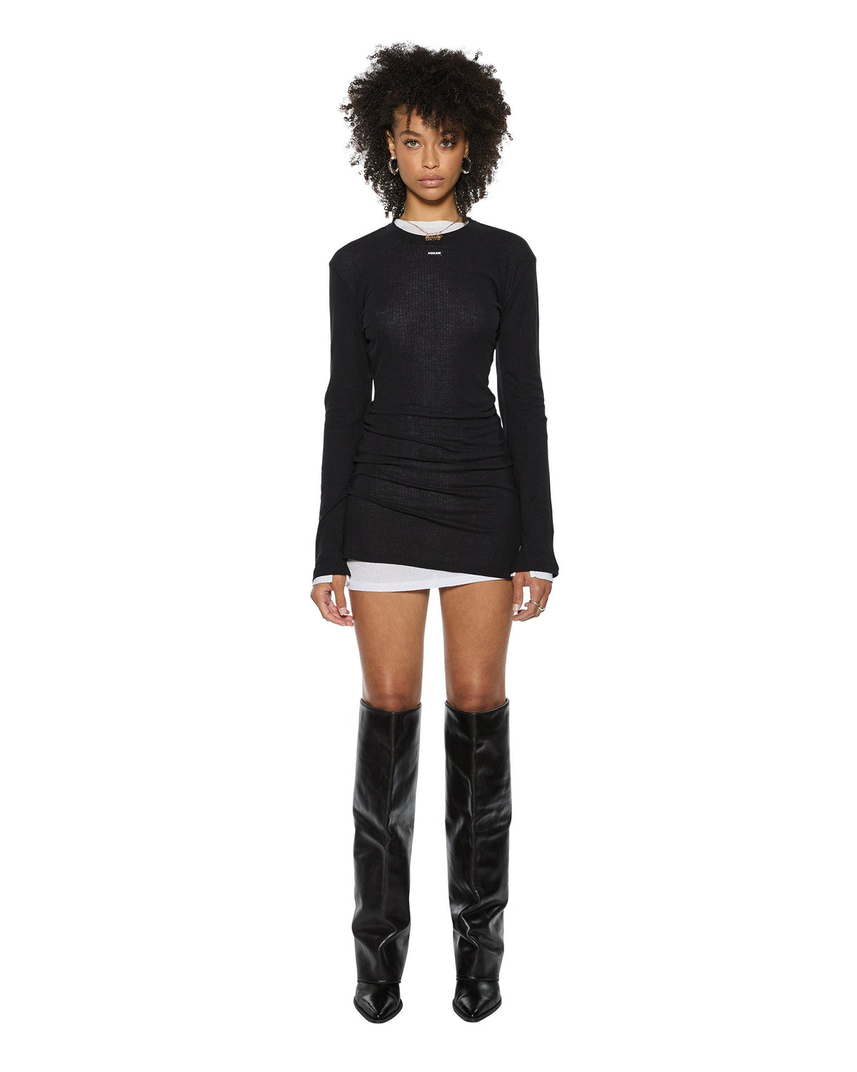 Womens Crawford Ls Mini Dress Black Fitted Dresses - Black
