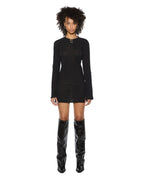 Womens Crawford Ls Mini Dress Black Fitted Dresses - Black
