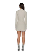 Womens Crawford Ls Mini Dress Taupe Fitted Dresses - Beige