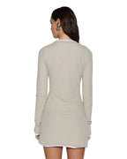 Womens Crawford Ls Mini Dress Taupe Fitted Dresses - Beige
