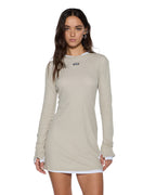 Womens Crawford Ls Mini Dress Taupe Fitted Dresses - Beige