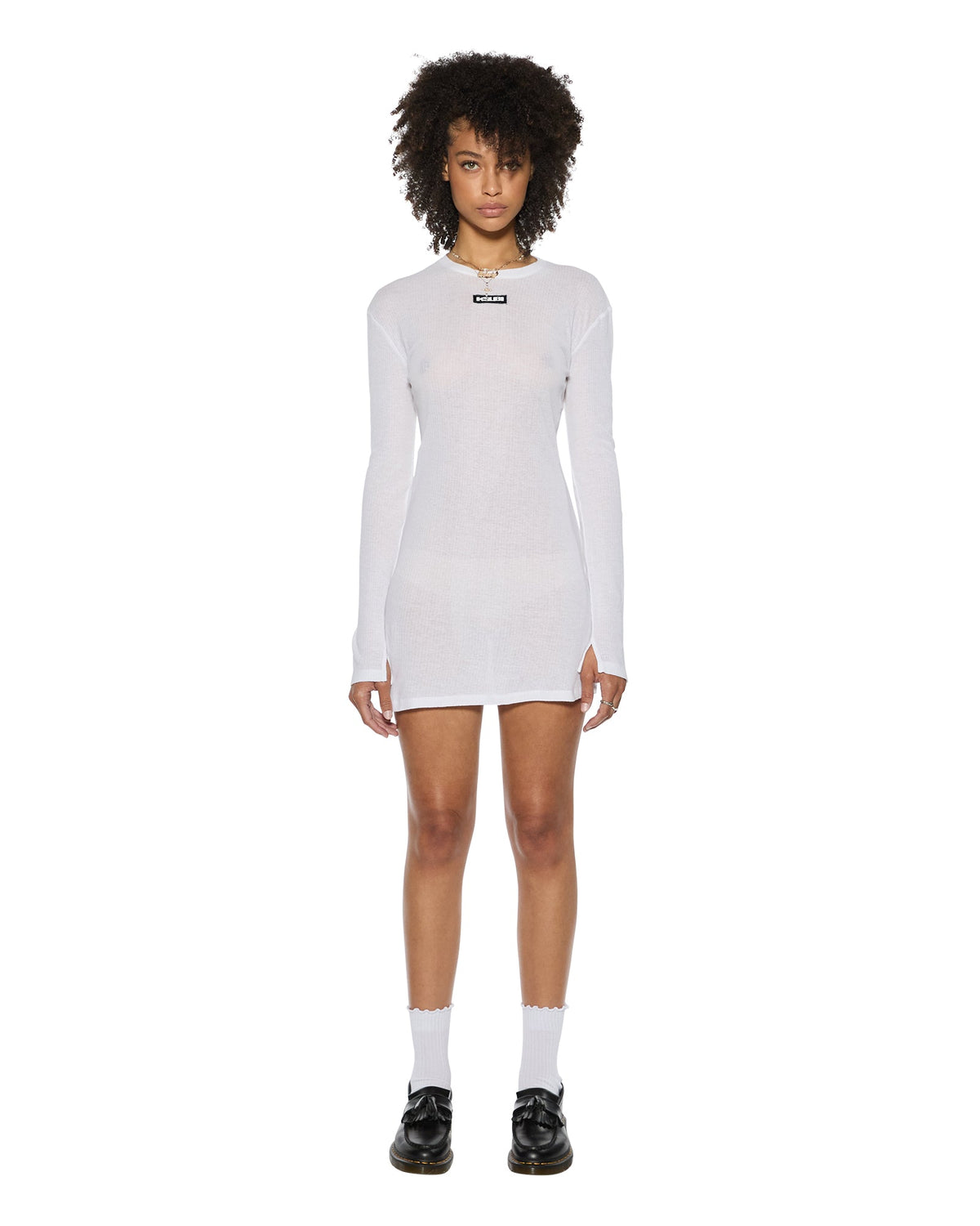 Womens Crawford Ls Mini Dress White Fitted Dresses - White