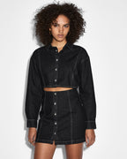 Womens Cutout Shirt Dress Midnight Relaxed Dresses - Black