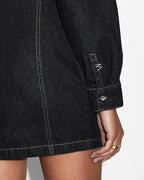 Womens Cutout Shirt Dress Midnight Relaxed Dresses - Black