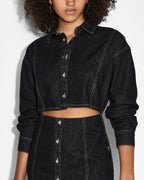 Womens Cutout Shirt Dress Midnight Relaxed Dresses - Black