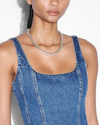 Womens Pinnie Dress Moody Fitted Dresses - Denim