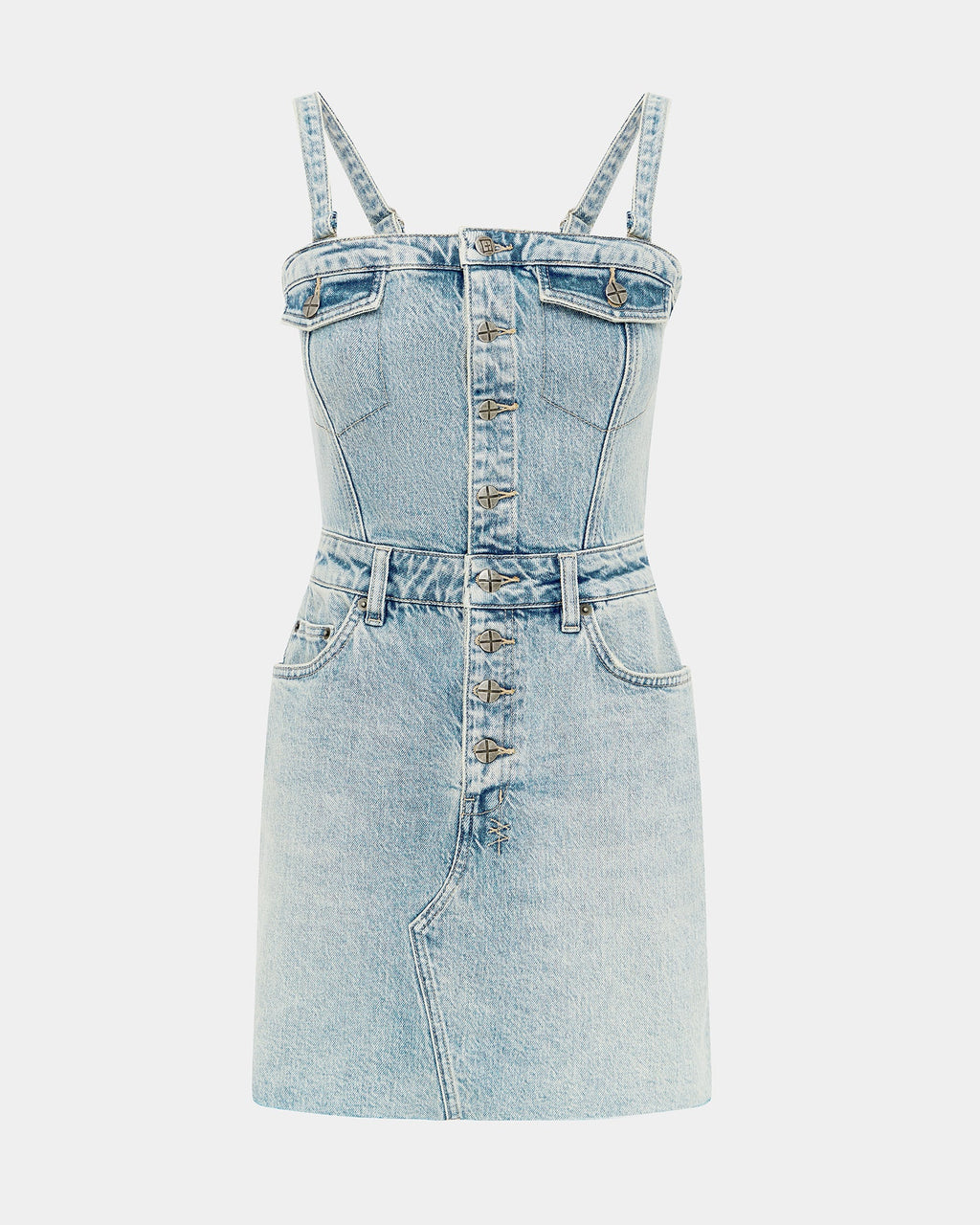 Womens Paloma Mini Dress Worn Fitted Dresses - Denim
