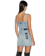 Womens Paloma Mini Dress Worn Fitted Dresses - Denim