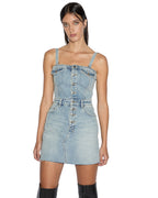 Womens Paloma Mini Dress Worn Fitted Dresses - Denim