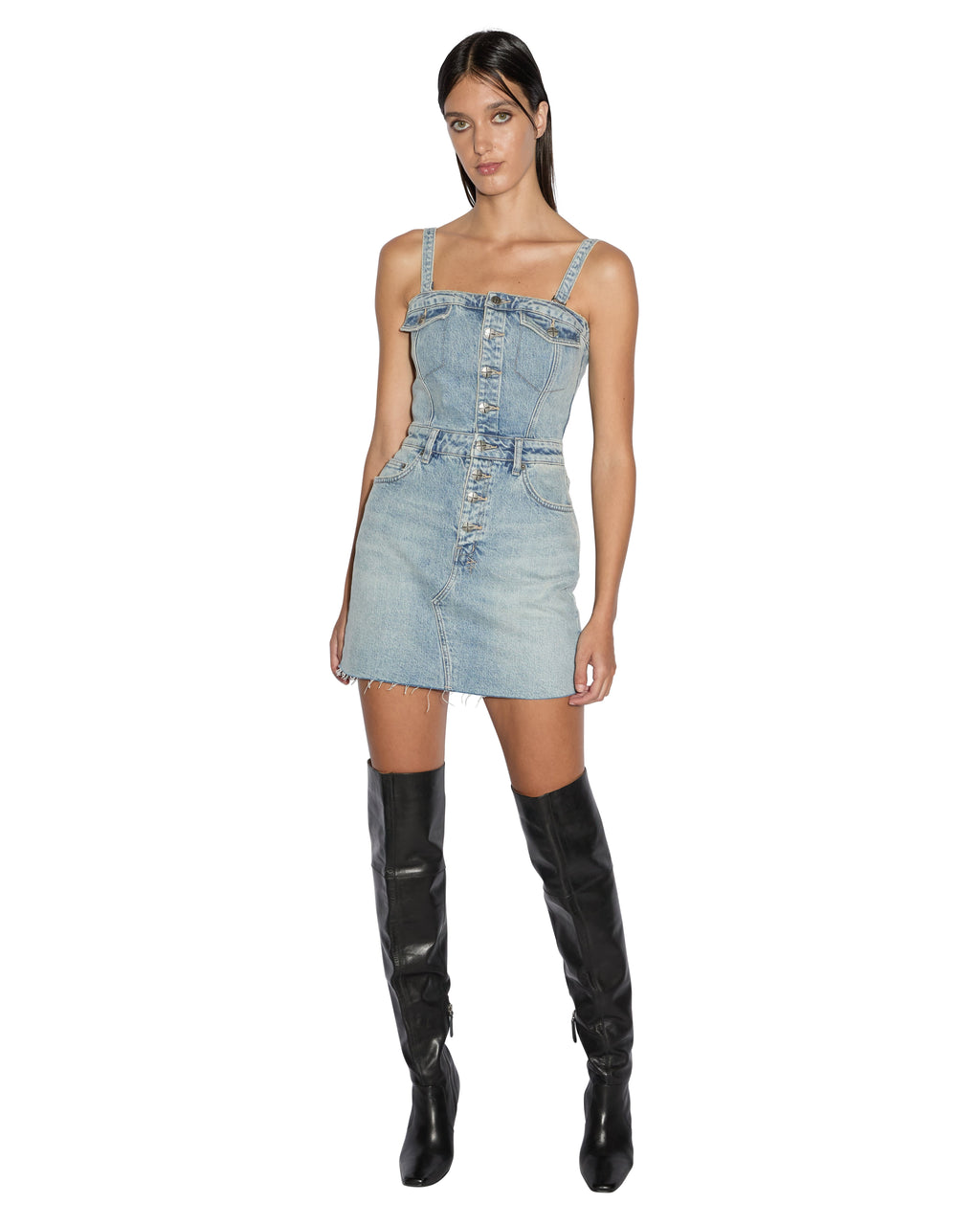 Womens Paloma Mini Dress Worn Fitted Dresses - Denim