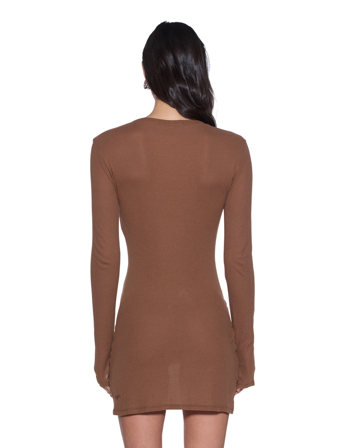 Womens Crawford Ls Mini Dress Chocolate Slim Dresses - Brown