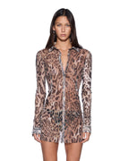 Womens Devin Ls Shirtdress Wild Slim Dresses - Brown