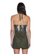 Womens Playoff Halter Dress Hash Slim Dresses - Green