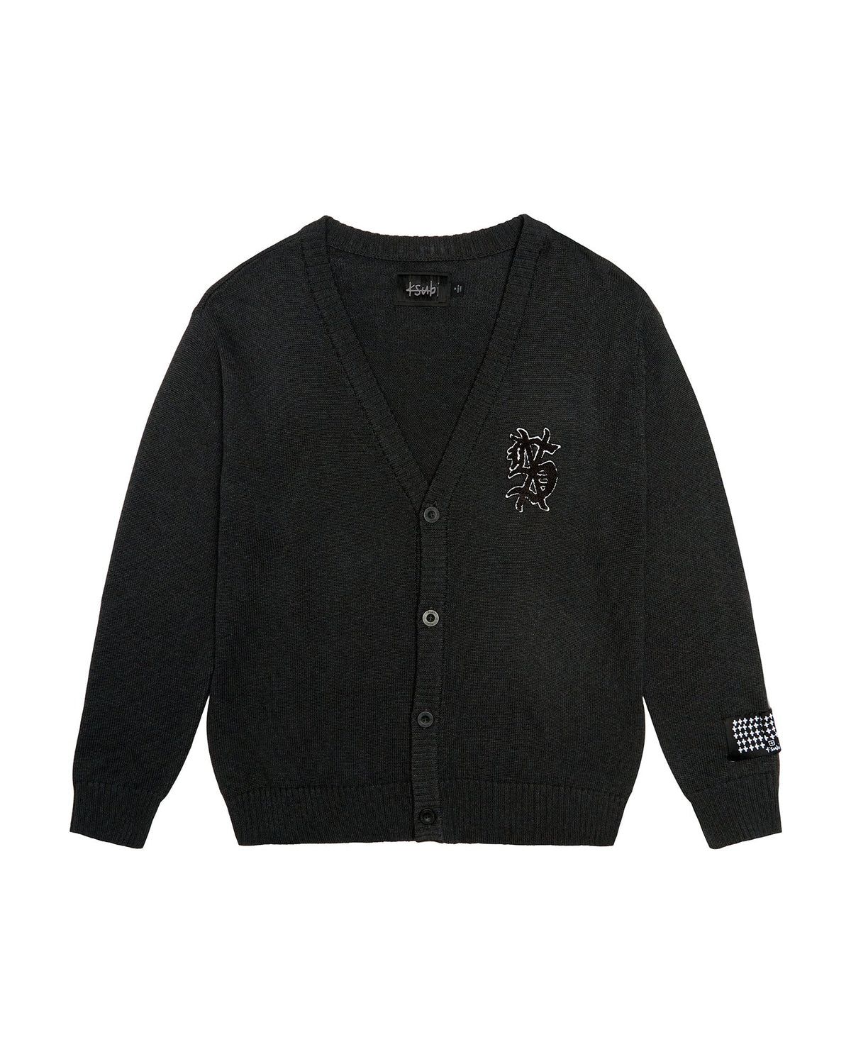Mens Dug Out Cardigan Black Regular Knitwear - Black