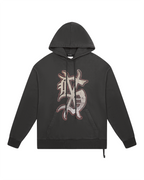 Mens Dug Out Biggie Hoodie Faded Black Oversized Fleece - Black