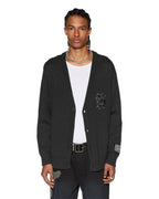 Mens Dug Out Cardigan Black Regular Knitwear - Black