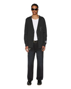 Mens Dug Out Cardigan Black Regular Knitwear - Black