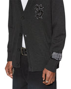 Mens Dug Out Cardigan Black Regular Knitwear - Black