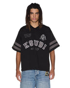 Mens Duke Ss Jersey Black Oversized Tees - Grey