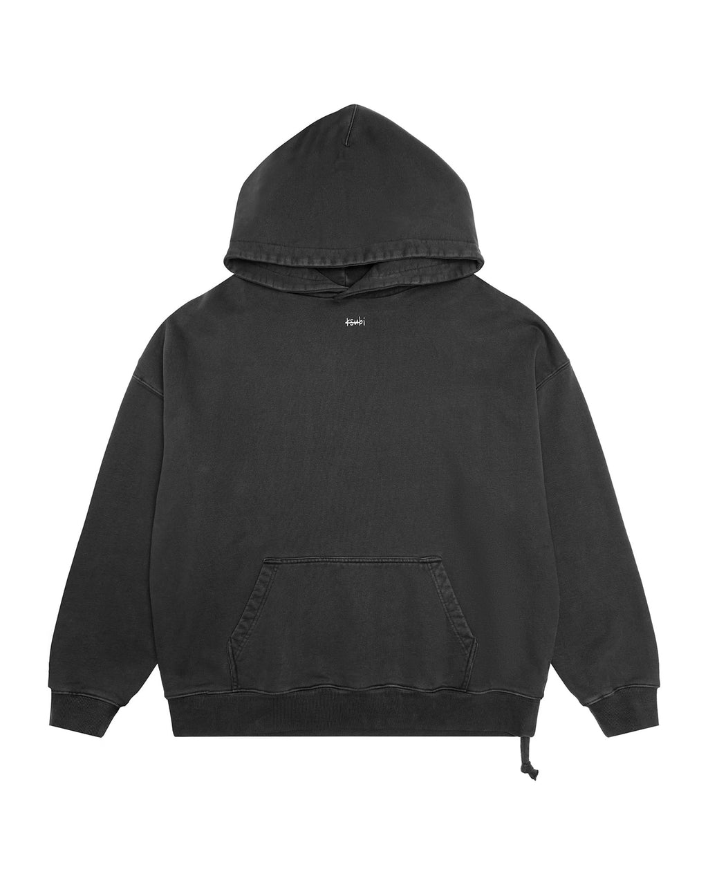 Mens Eagle Ekcess Hoodie Faded Black Oversized Fleece - Black