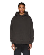 Mens Eagle Ekcess Hoodie Faded Black Oversized Fleece - Black