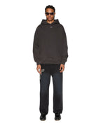Mens Eagle Ekcess Hoodie Faded Black Oversized Fleece - Black