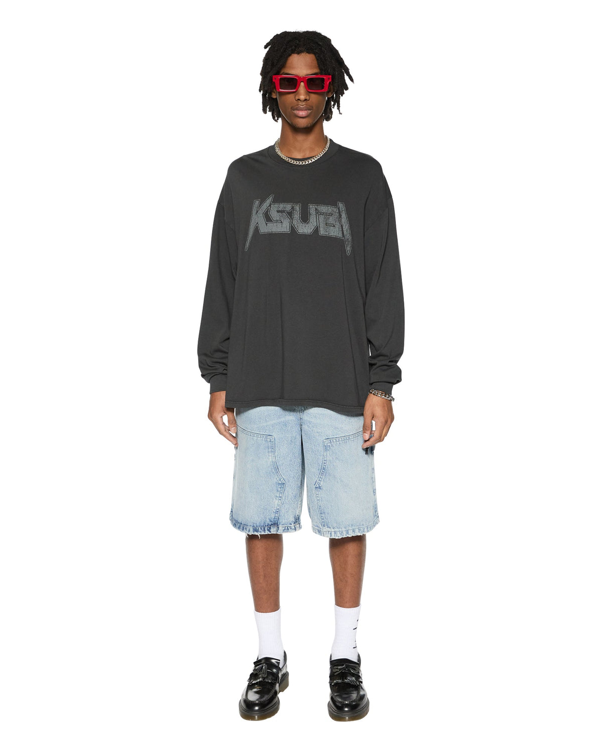 Mens Electric Ekcess Ls Tee Old Black Oversized Tees - Black