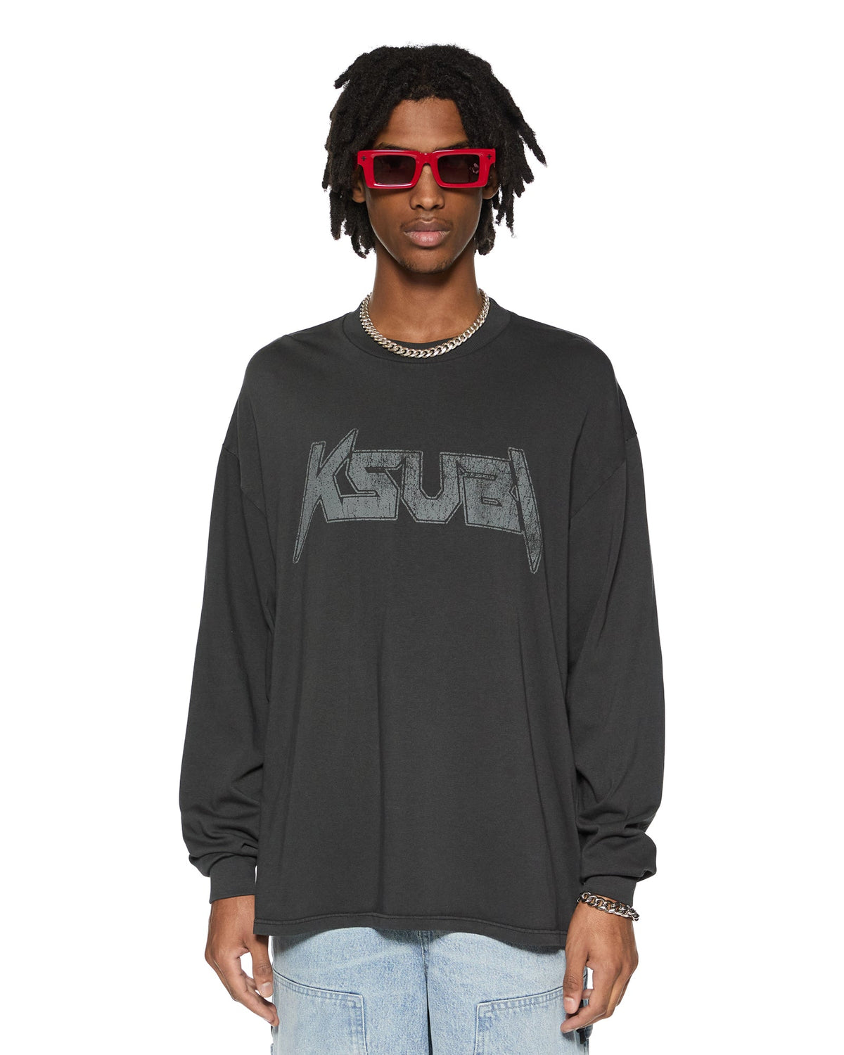 Mens Electric Ekcess Ls Tee Old Black Oversized Tees - Black