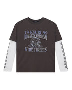 Mens Engine Ls Layer Tee Faded Black Regular Tees - Black