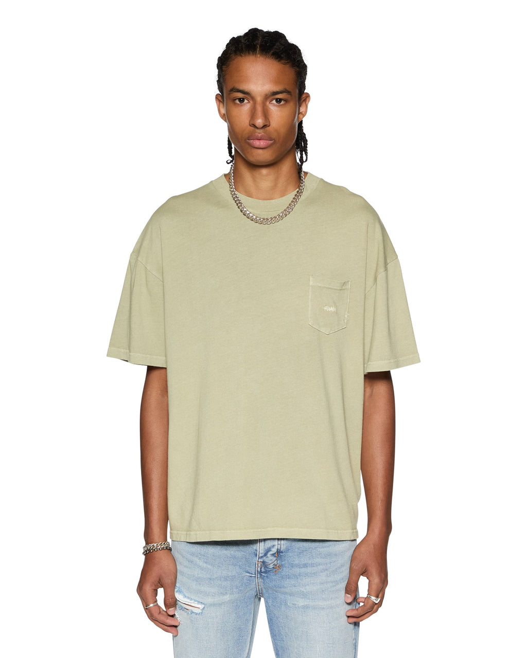 Mens Est Pocket Ss Tee Grass Regular Tees - Green