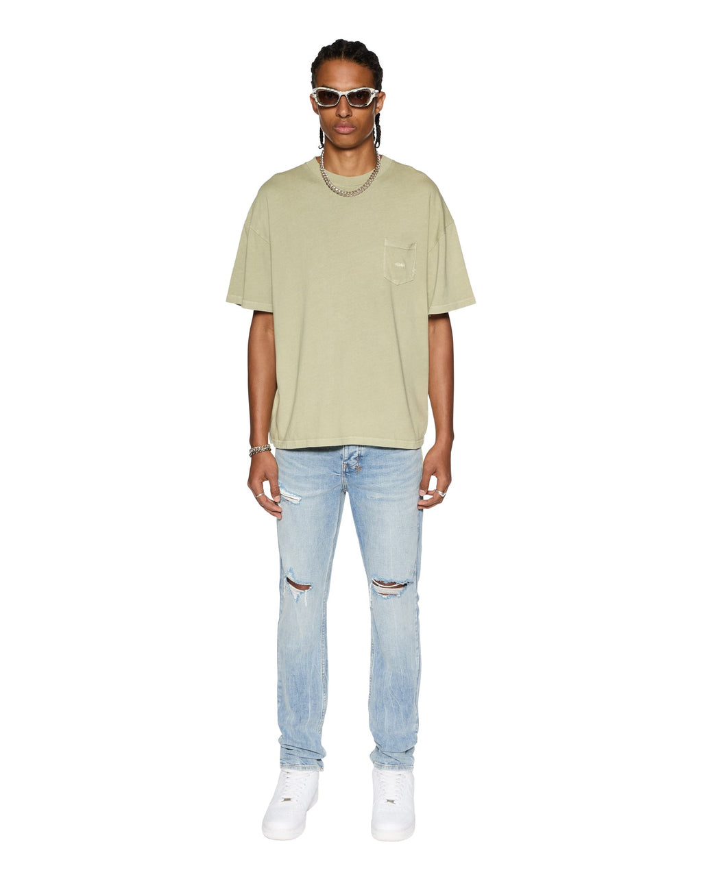 Mens Est Pocket Ss Tee Grass Regular Tees - Green