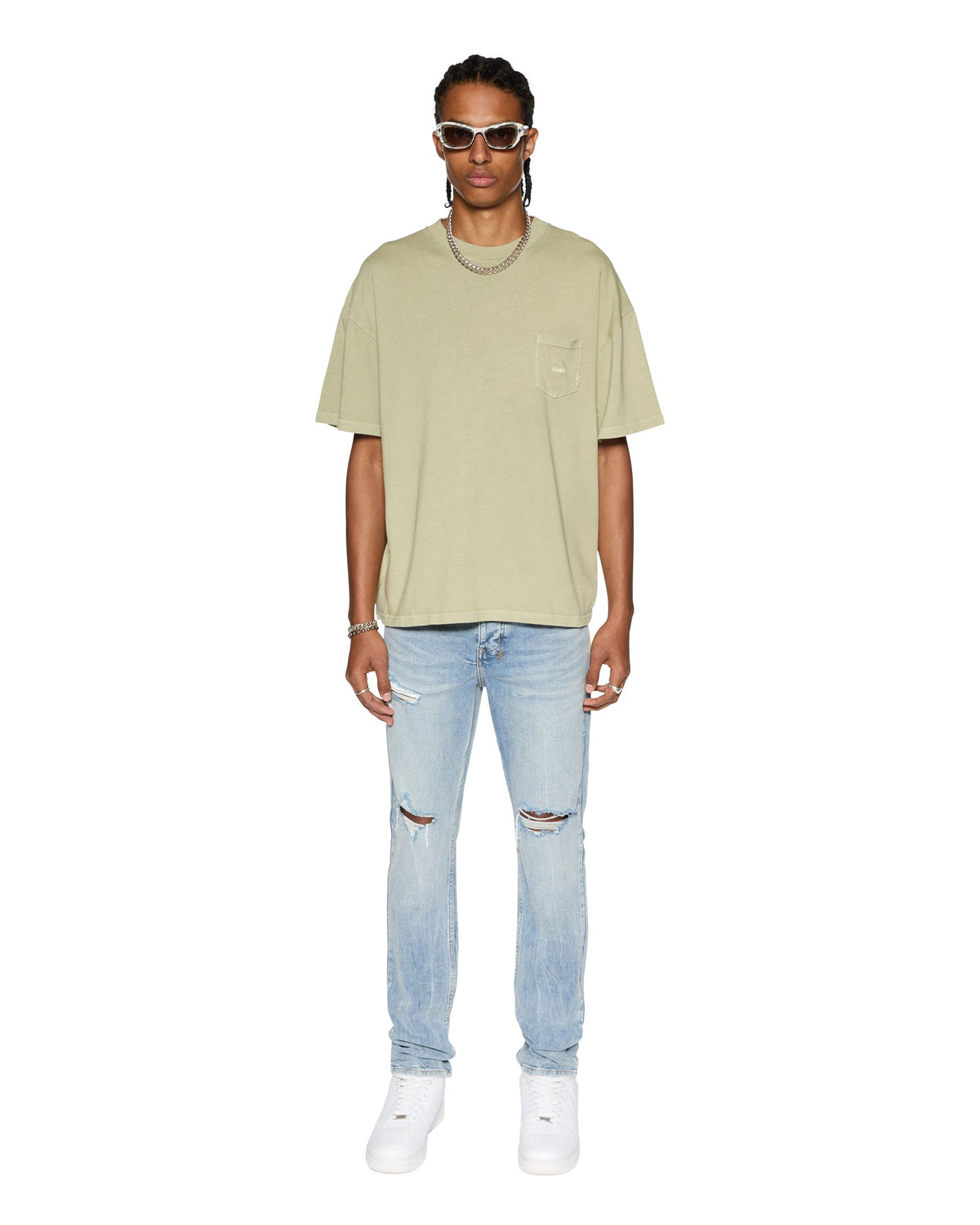 Mens Est Pocket Ss Tee Grass Regular Tees - Green