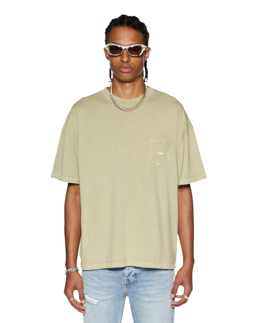 Mens Est Pocket Ss Tee Grass Regular Tees - Green