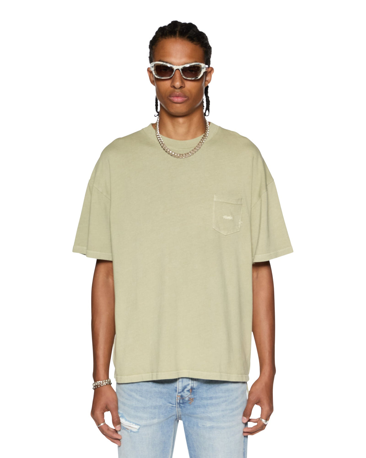 Mens Est Pocket Ss Tee Grass Regular Tees - Green