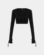 Womens Fantasy Top Black Fitted Fashion Tops - Black