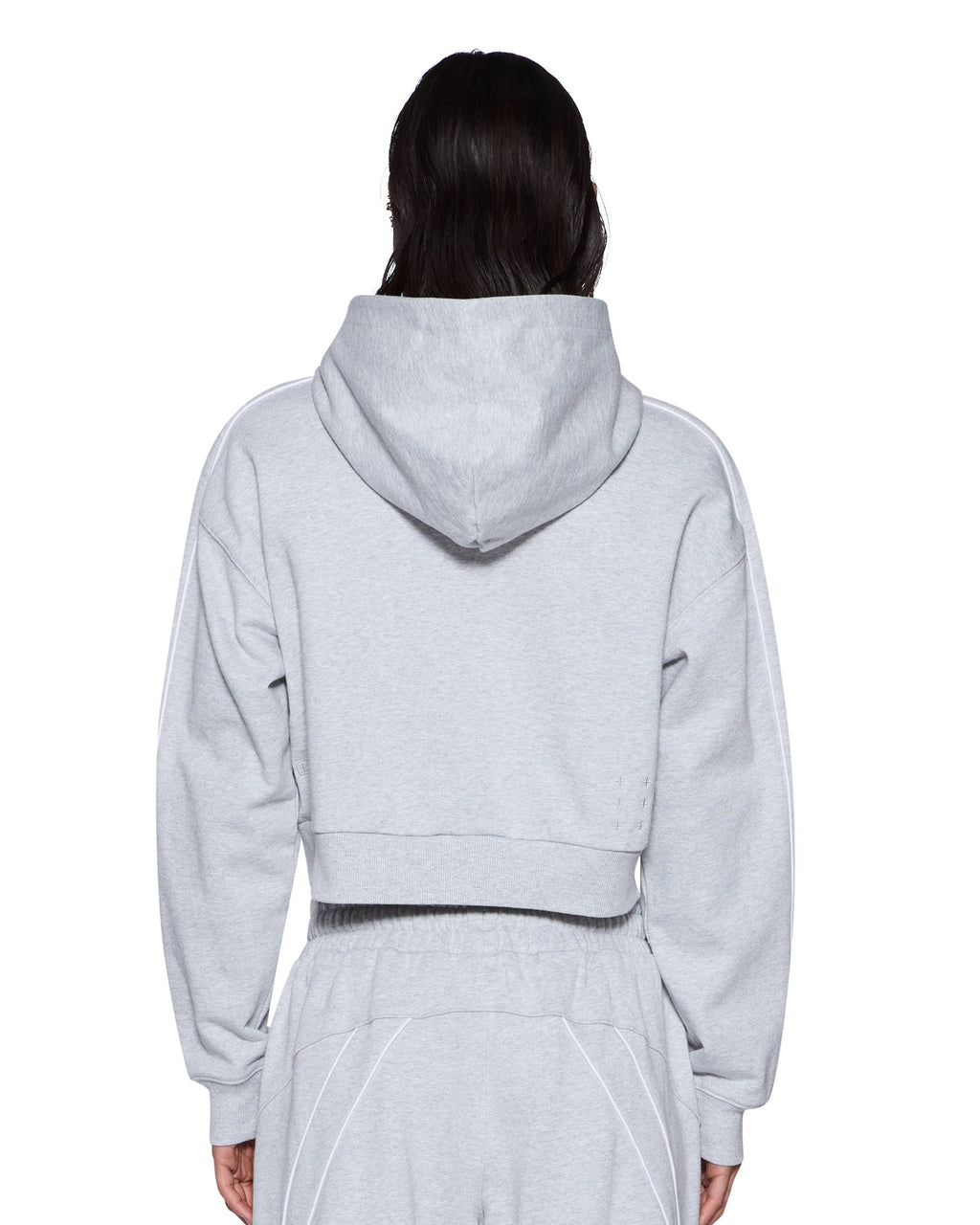 Womens College Origin Zip Hoodie Grey Marle Relaxed Fleece - Grey