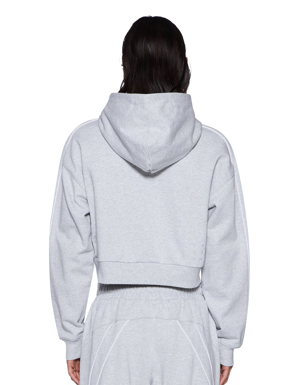 Womens College Origin Zip Hoodie Grey Marle Relaxed Fleece - Grey