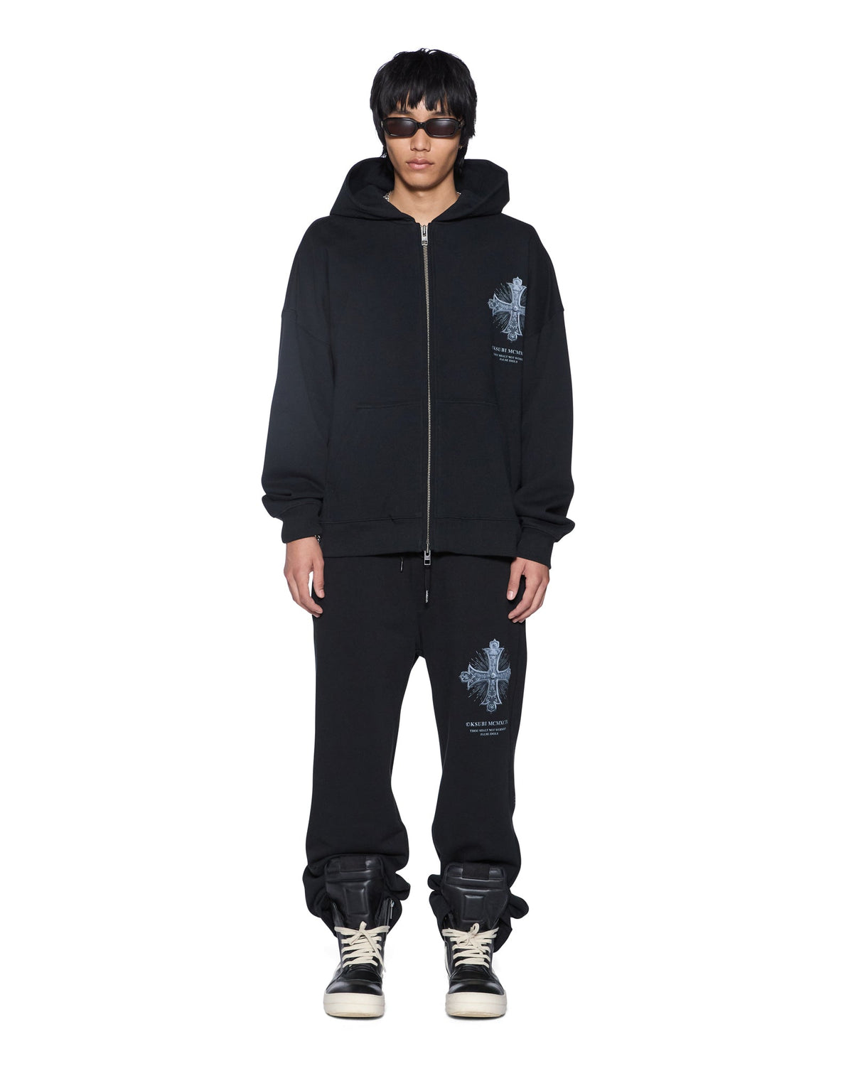 Mens False Idols Synthesis Trak Pant Jet Black Regular Pants - Black