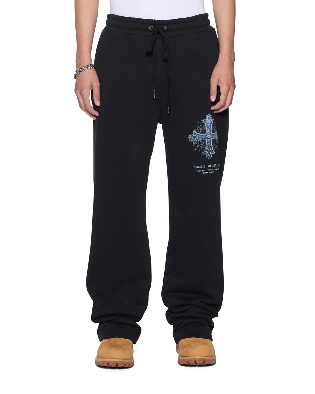 Mens False Idols Synthesis Trak Pant Jet Black Regular Pants - Black