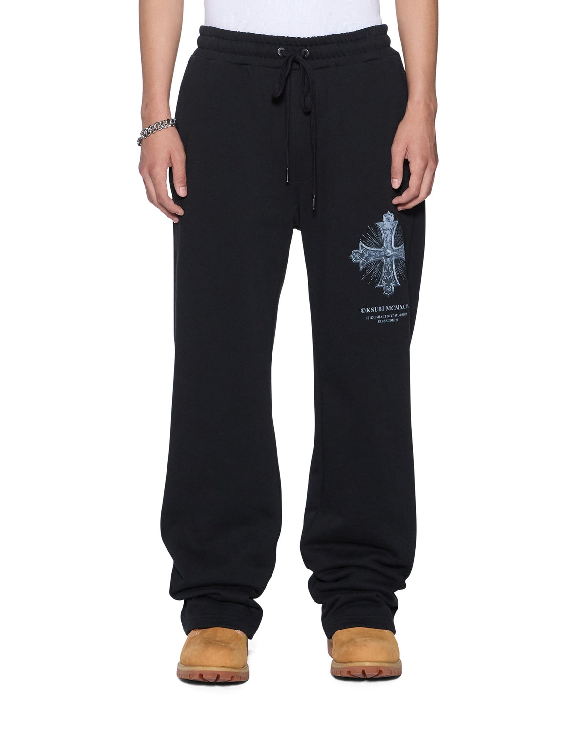 Mens False Idols Synthesis Trak Pant Jet Black Regular Pants - Black