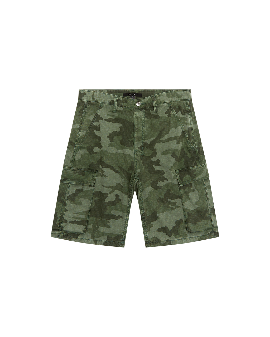 Mens Fugitive Cargo Short Hash Camo Relaxed Walkshorts - Green