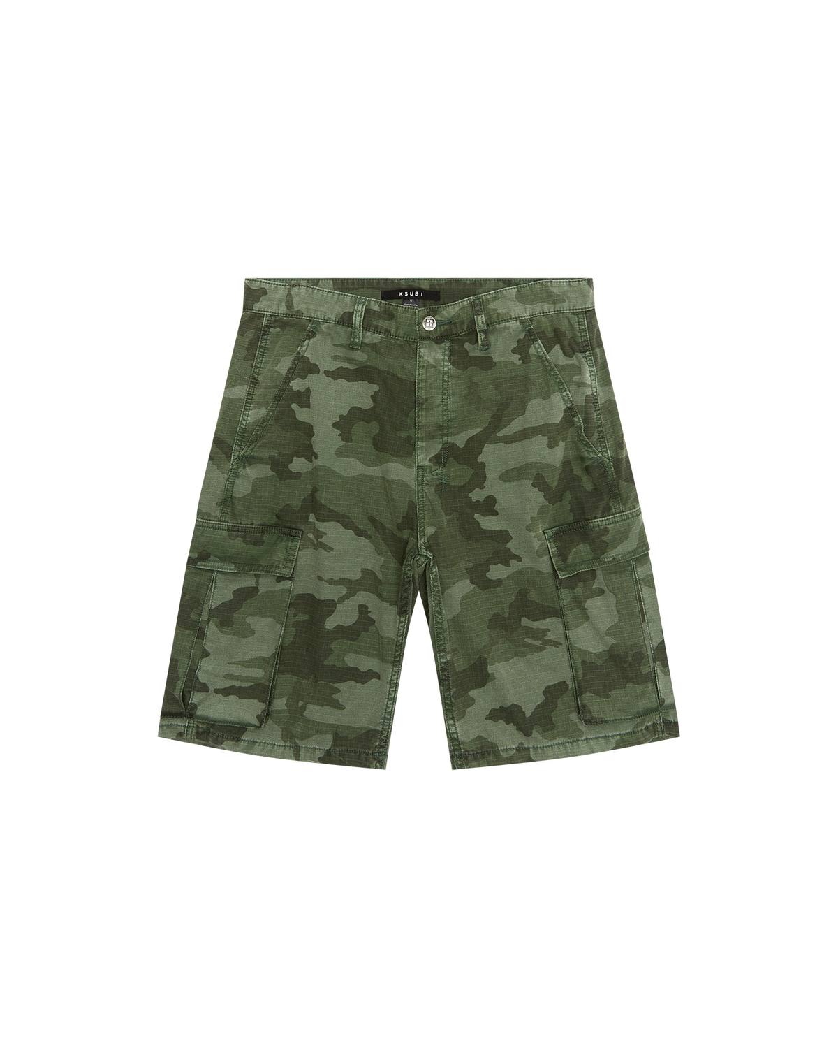 Mens Fugitive Cargo Short Hash Camo Relaxed Walkshorts - Green