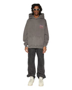 Mens Global Ekcess Hoodie Charcoal Oversized Fleece - Grey