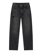 Mens Hazlow Black Rokk Straight Denim Jeans - Black
