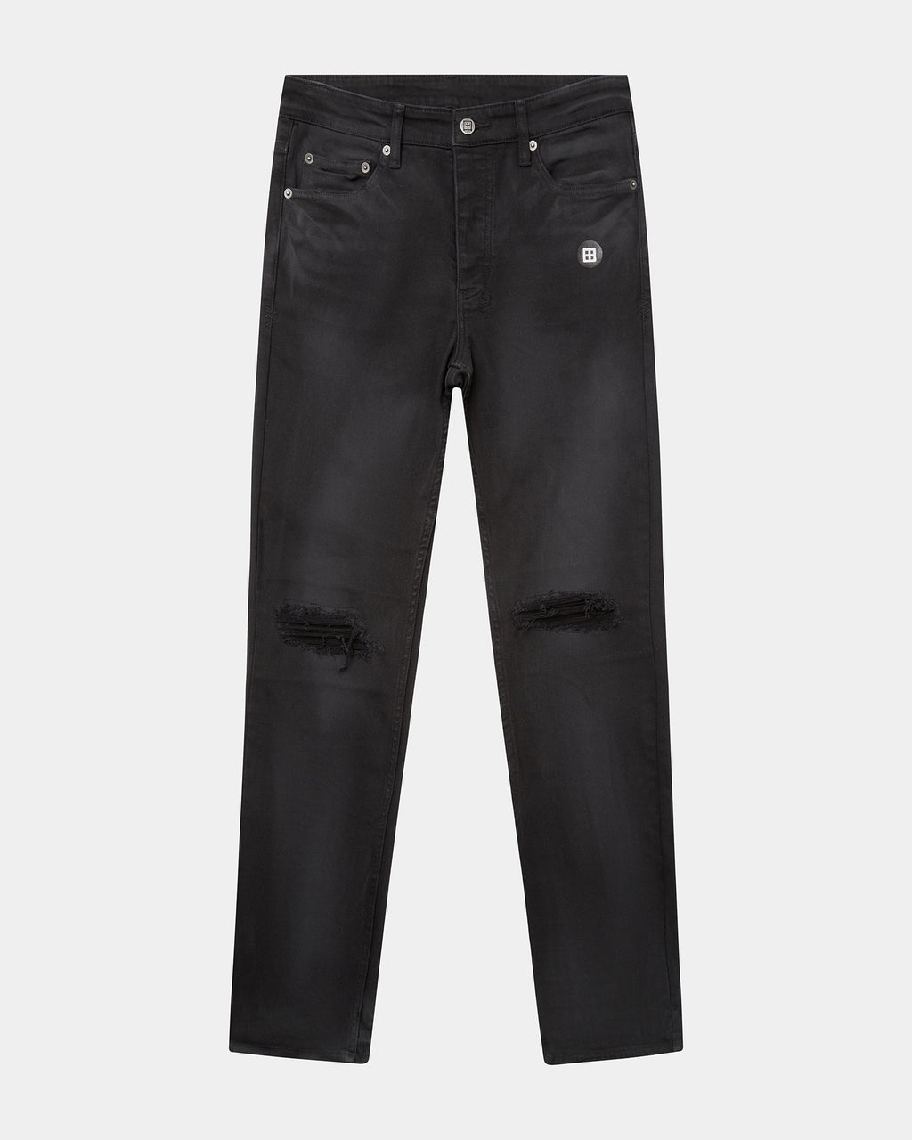 Mens Hazlow Ghosted Angels Straight Denim Jeans - Black
