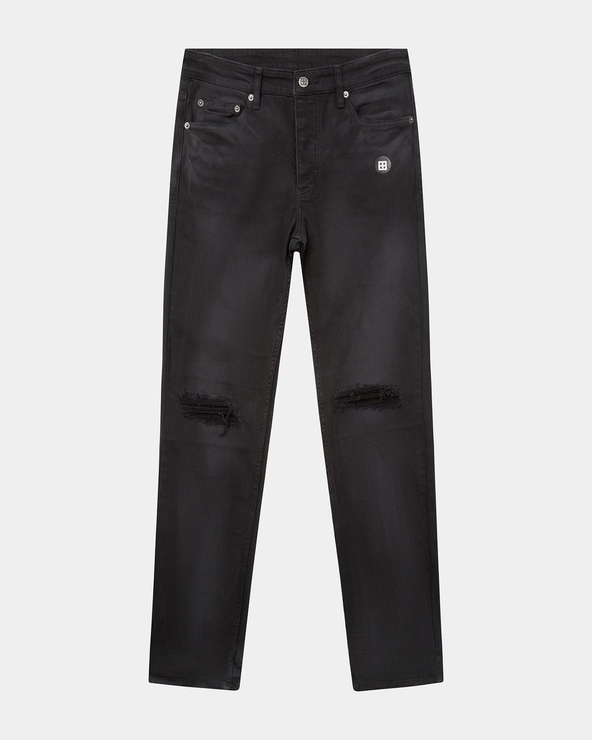 Mens Hazlow Ghosted Angels Straight Denim Jeans - Black