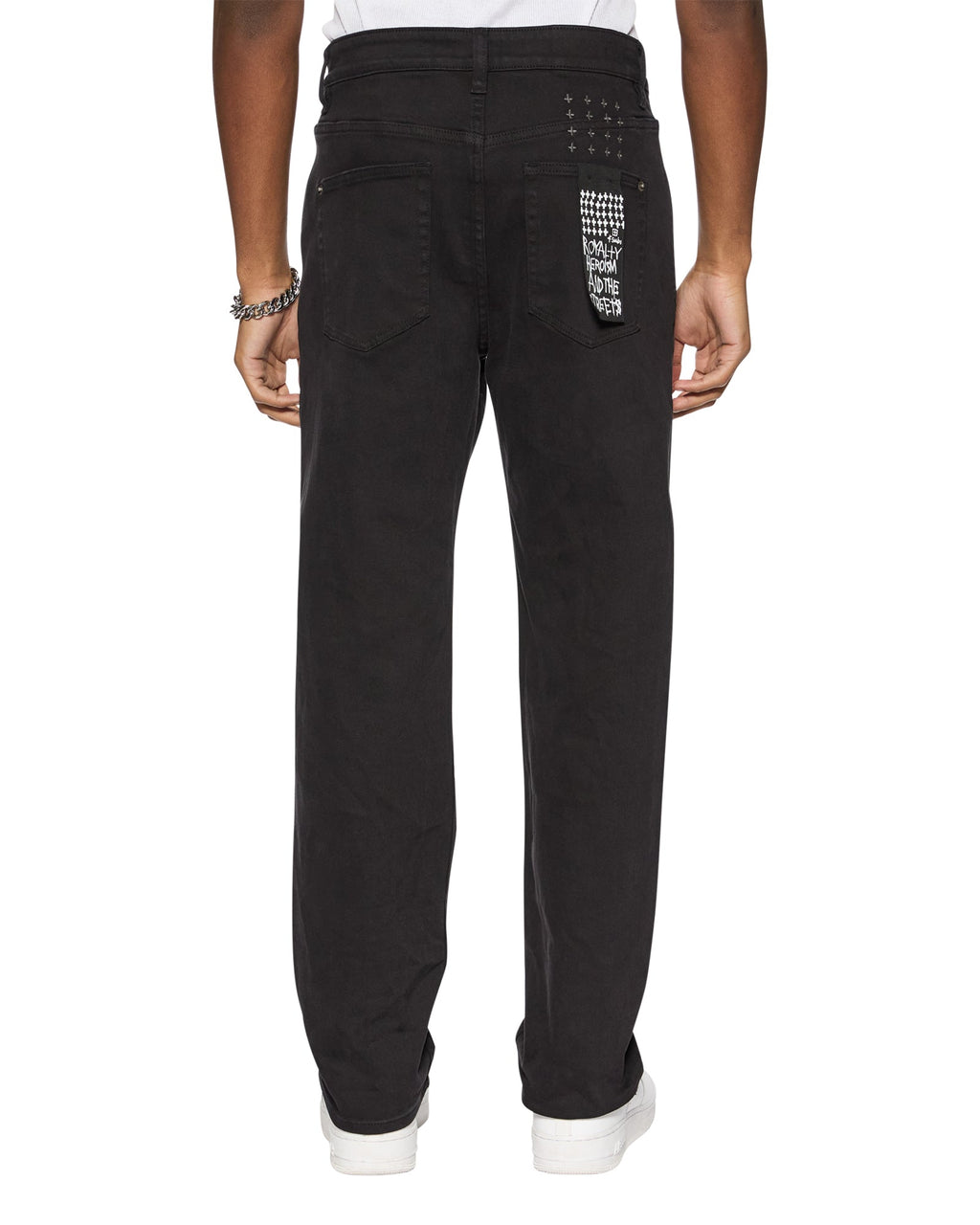 Mens Hazlow Ghosted Straight Denim Jeans - Black