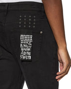 Mens Hazlow Ghosted Straight Denim Jeans - Black
