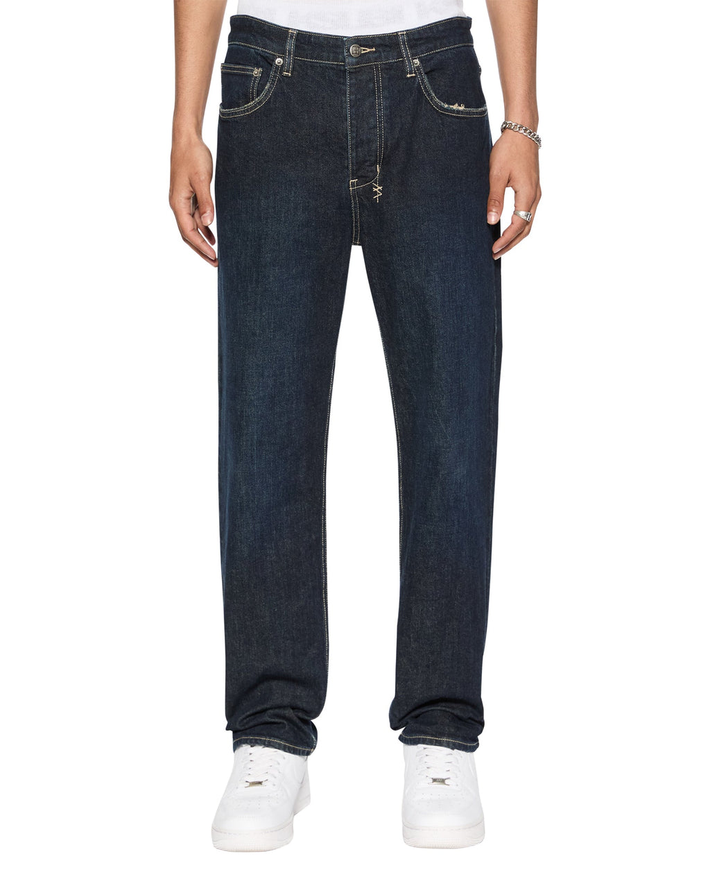 Mens Hazlow Rinsed Straight Denim Jeans - Denim